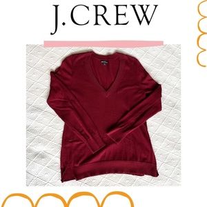 J. Crew Burgundy V-Neck Sweater